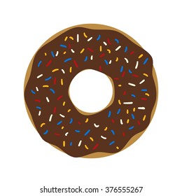 Colorful Donut On White Background Flat Stock Vector (Royalty Free ...