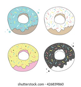 Donut isolated on a white background. Vector illustration