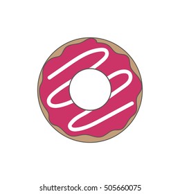 Donut isolated on white background. Donut vector illustration.