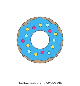Donut isolated on white background. Donut vector illustration.