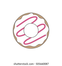 Donut isolated on white background. Donut vector illustration.