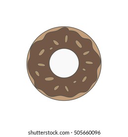 Donut isolated on white background. Donut vector illustration.