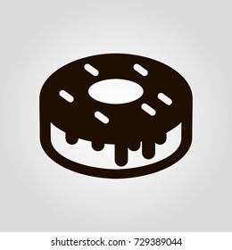 Donut isolated vector flat icon