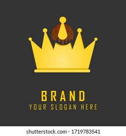 the donut king logo with a crown