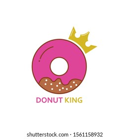 Donut King Logo Vector Illustration Template