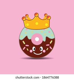 
donut king mascot illustration vector