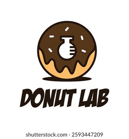 donut lab flat minimalist logo design