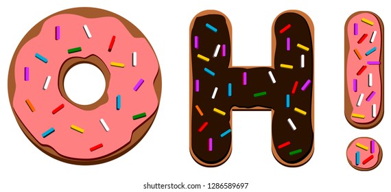 Donut Letters Spelling Oh