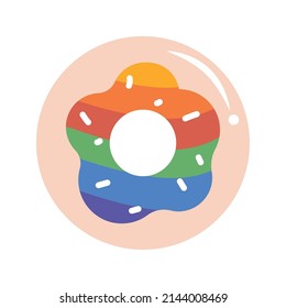 donut with lgtbi flag icon