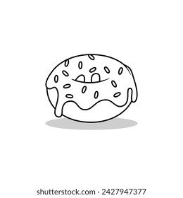 Donut line art logo vector