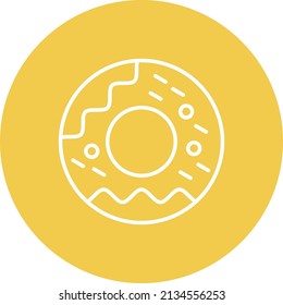 Donut line circle icon vector image. Can also be used for web apps, mobile apps and print media.