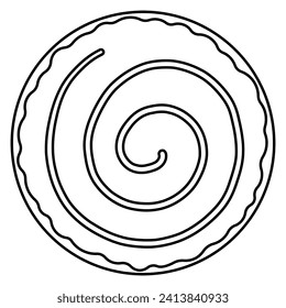 donut line doodle coloring  day chocolate cream food icon element vector