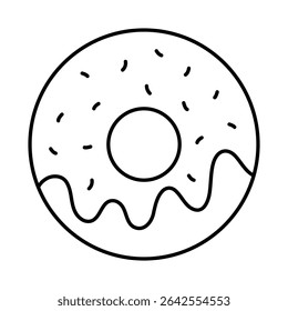 Donut Line Editable Stroke Icon. Fast-food And Drinks Themes Vector Illustration
