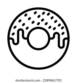 Donut Line Icon Design For Personal And Commercial Use