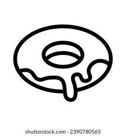 donut line icon illustration vector graphic. Simple element illustration vector graphic, suitable for app, websites, and presentations isolated on white background