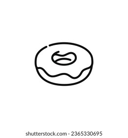 Donut line icon isolated on white background