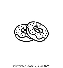 Donut line icon isolated on white background