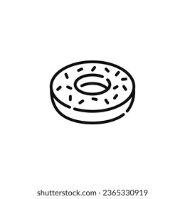 Donut line icon isolated on white background