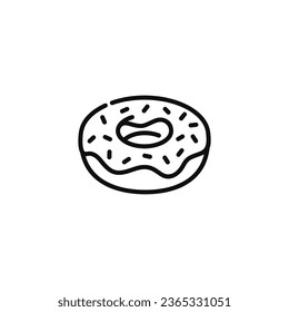 Donut line icon isolated on white background