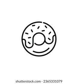 Icono de línea de donut aislado en fondo blanco