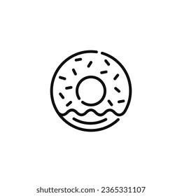 Donut line icon isolated on white background