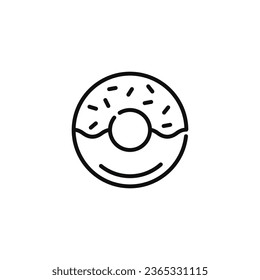 Donut line icon isolated on white background