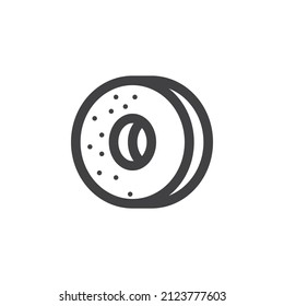 Donut Line Icon. Linear Style Sign For Mobile Concept And Web Design. Doughnut Outline Vector Icon. Symbol, Logo Illustration. Vector Graphics