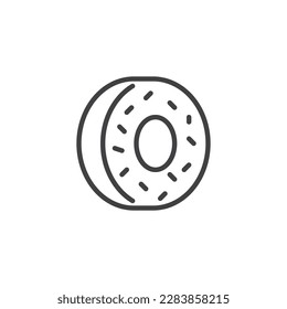 Donut line icon. linear style sign for mobile concept and web design. Doughnut outline vector icon. Symbol, logo illustration. Vector graphics
