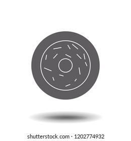 Donut line icon. Outline Vector Icon Isolated on White Background. Trendy flat ui sign design, graphic pictogram. Logo illustration. Eps10.