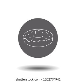 Donut line icon. Outline Vector Icon Isolated on White Background. Trendy flat ui sign design, graphic pictogram. Logo illustration. Eps10.