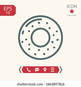 donut line icon, outline vector illustration.