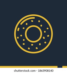 donut line icon, outline vector illustration.