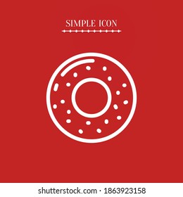 donut line icon, outline vector illustration.