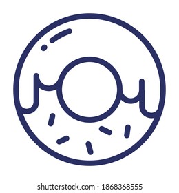 donut Linie Symbol, Umriss Vektorgrafik.
