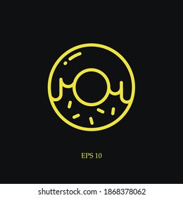 donut line icon, outline vector illustration.