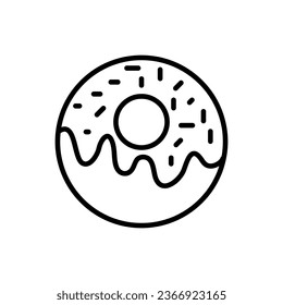 Donut line icon, outline vector sign, linear sign illustration on white background..eps