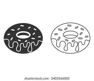 Donut line icon set. Vector concept illustration for design