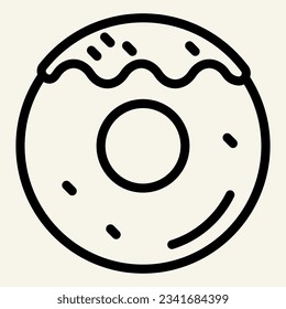 Donut line icon. Sweet food vector illustration isolated on white. Dessert outline style designed for and app. Eps 10.