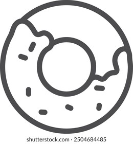 Donut line icon. Sweet food. Dessert symbol