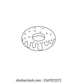 Donut line icon. Vector concept illustration for design flat sign