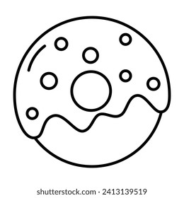 Icono de línea de donut. ilustración vectorial.