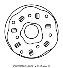 Donut line icon. vector illustration.