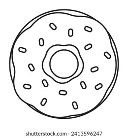 Donut line icon. vector illustration.