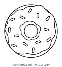 Icono de línea de donut. ilustración vectorial.