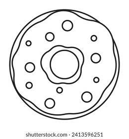 Donut line icon. vector illustration.