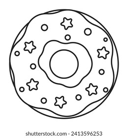 Donut line icon. vector illustration.