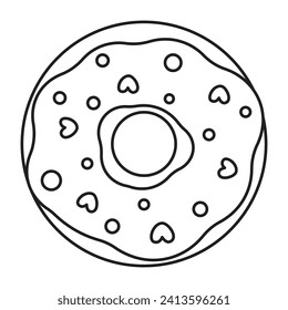Icono de línea de donut. ilustración vectorial.