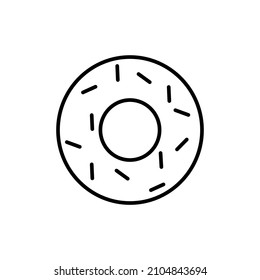 Donut line icon, vector logo isolated on white background
