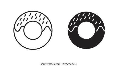 Donut line icon vector set.