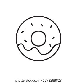 Donut line set icons, dessert logo vector